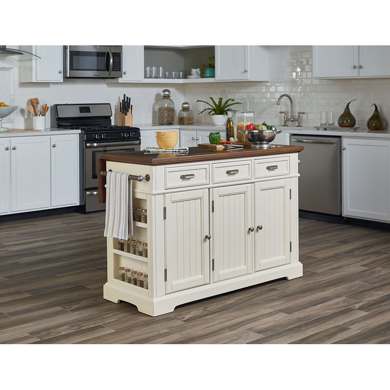 Charlton Home® Bunbury Wood Kitchen Island & Reviews Wayfair